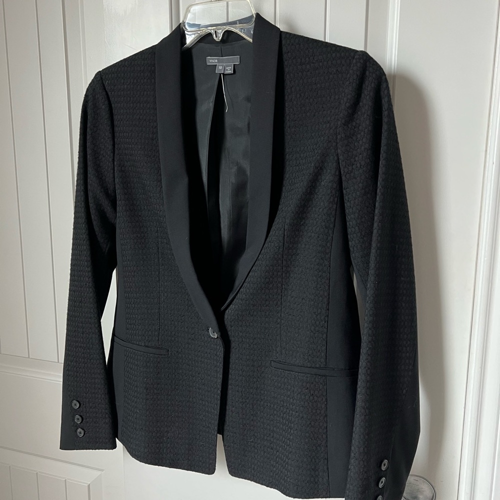 NWOT Vince Black Textured Blazer Sz 10